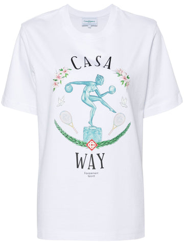 Statue En Marbre-print cotton T-shirt